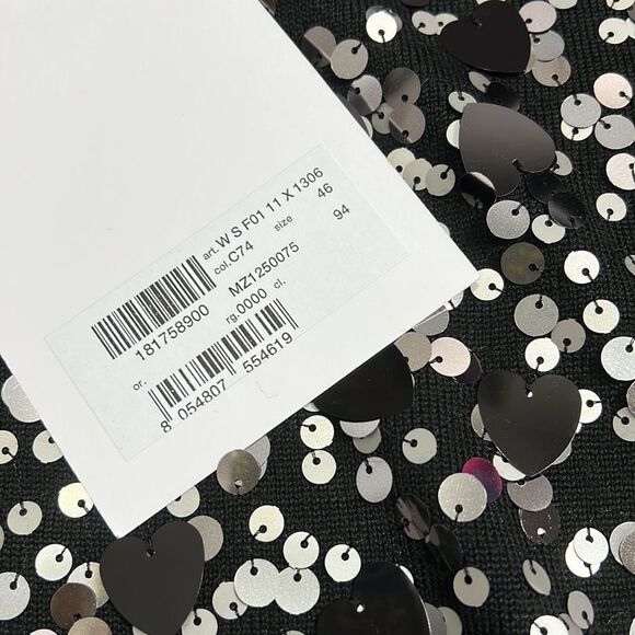 Love moschino Pailette Heart & Sequin Embellished One Shoulder Jumper Sweater - Picture 10 of 10